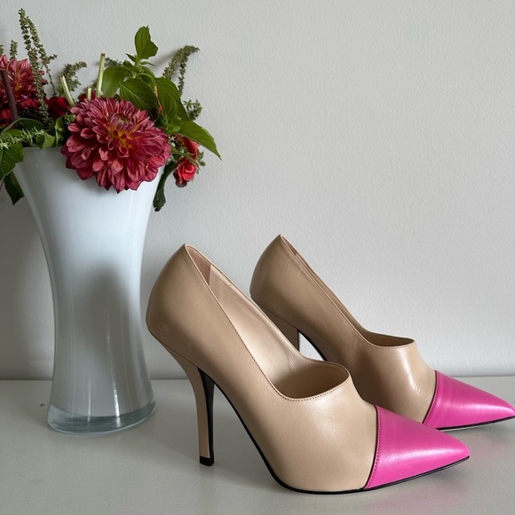 Fendi nude & pink 4-inch leather heels - size 40 / US 9 NWOT - Picture 4 of 10